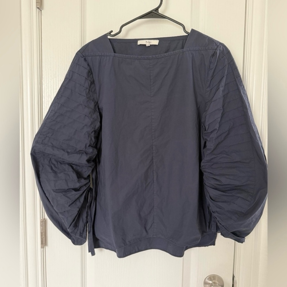 Tibi 100% Cotton Navy Blue Blouse, size 4